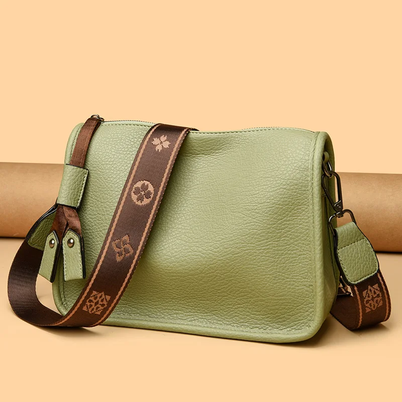 Sacola de couro genuíno para mulheres, alta qualidade, luxo, couro macio, ombro, sacos crossbody para senhoras, saco mensageiro feminino, moda, 2024 - Imagem 3