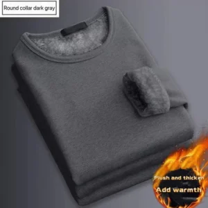 Inverno masculino espessamento veludo quente topos inverno de manga comprida roupa interior térmica masculino em torno do pescoço moda camiseta M-5XL